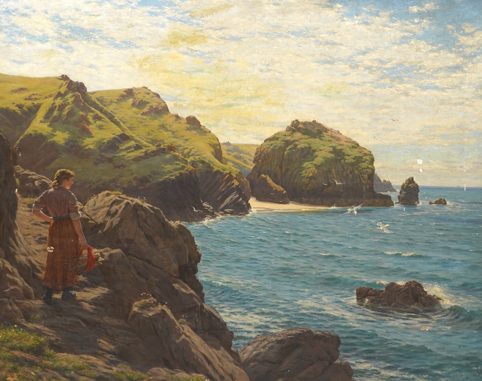 Henry Gibbs, (fl.1879-1910), 'On the Coast of Cornwall' or 'On a fine day in November'